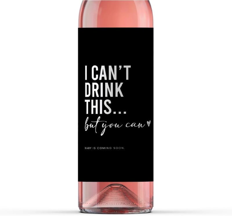 Mlle Label Pregnancy Announcement Wine Labels - Baby Coming Soon Announcement for Partner, Parents, Grand Parents, Auntie, Cousin & Friends - Alternative to Card - Baby Reveal Wine Label (Pack of 2) - Image 1